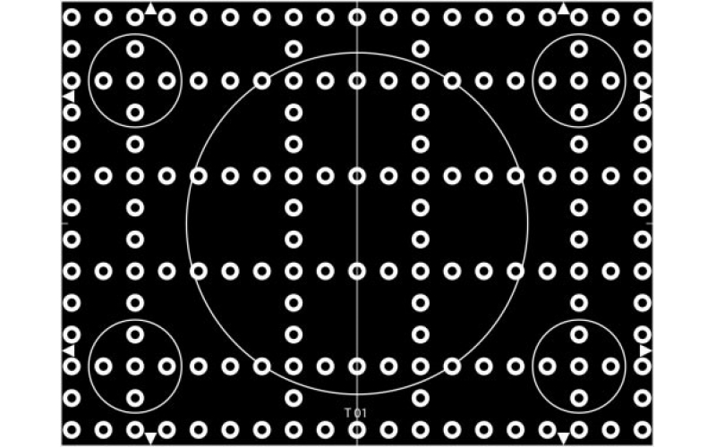 T01B-Q 球差彌散幾何測試圖 (黑色背景白色環(huán))